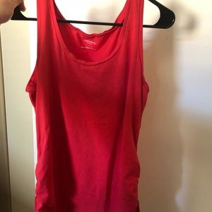 Motherhood Maternity Red tank top- runched sides L